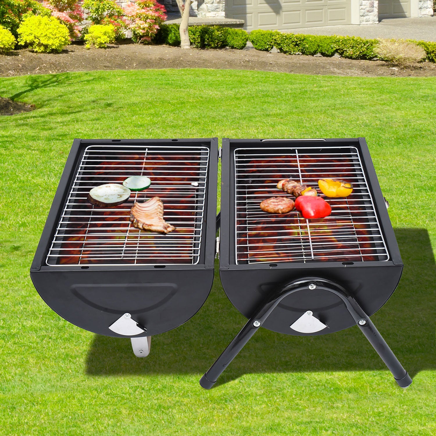 Outsunny Tabletop Portable Charcoal Grill Outdoor Folding Barbecue SHIPPING ONLY IN CANADA.Unsupported Countries: Northwest,Nunavut,Territories,Yukon