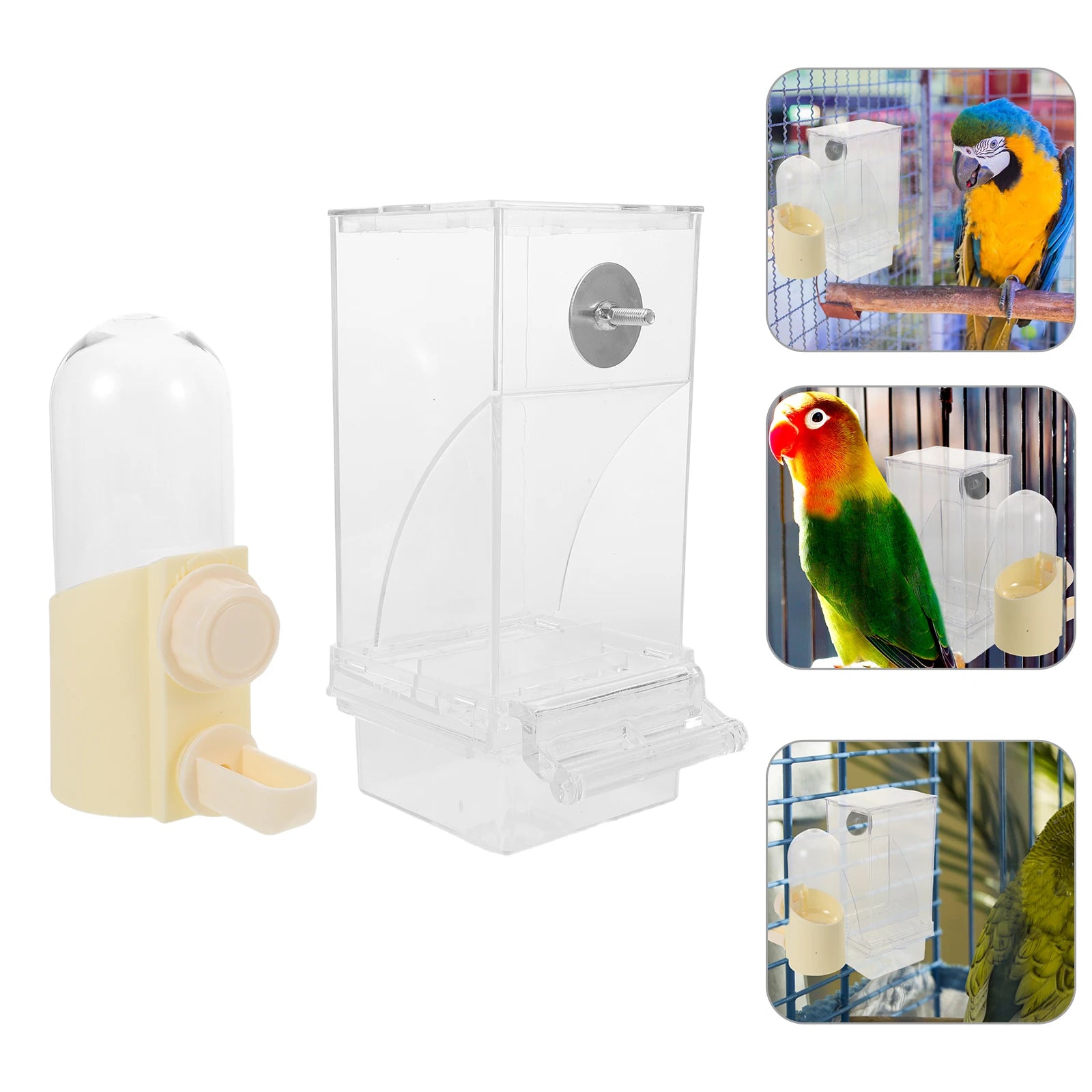 Smart Pet Feeder Bird Food Dishes for Cage Feeding Station Outdoor Drinking Cup Tray Water