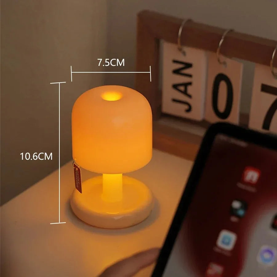LED Touch Table Lamp Sunset Night Light USB Rechargeable Desk Lamp Creative Atmosphere Light for Bedside Bedroom Bar Living Room