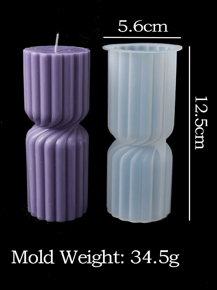 3D Geometric Silicone Candle Mold New Texture Cylindrical Scented Soap Mold DIY Square Column Hexagonal Cylinder Mold Home Decor