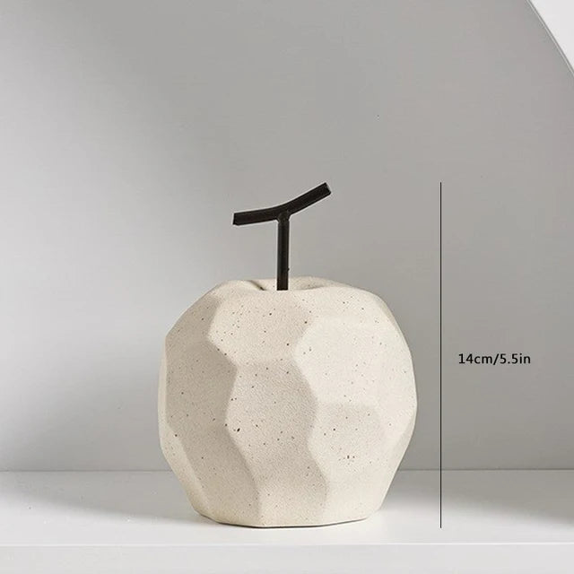 Nordic Sculpture Figurines For Interior Office Desk Accessories Home Decor Pear Apple Ceramic Decor Abstract Fruit Ornaments