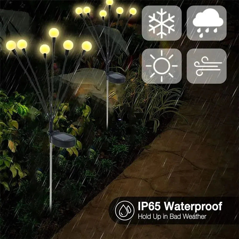LED Solar Jellyfish Mushroom Fairy Light RGB Waterproof Energy-saving Solar Garden Lamp for Outdoor Lawns Courtyard Decor Light