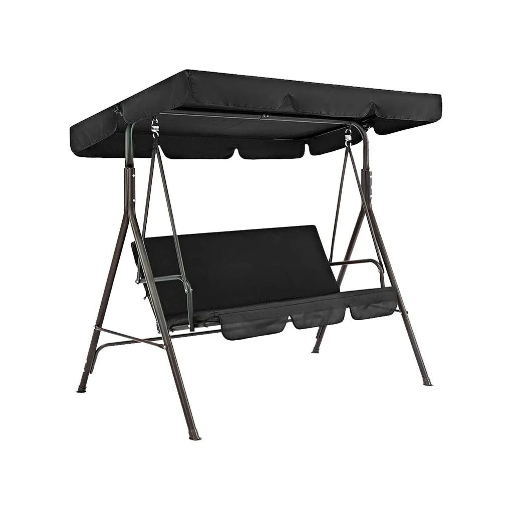 2PCS 210D Coating Uv-Resistant Waterproof Garden Chairs Patio Swing Cover Set Swing Canopy Seat Top Awning 190*132*15cm