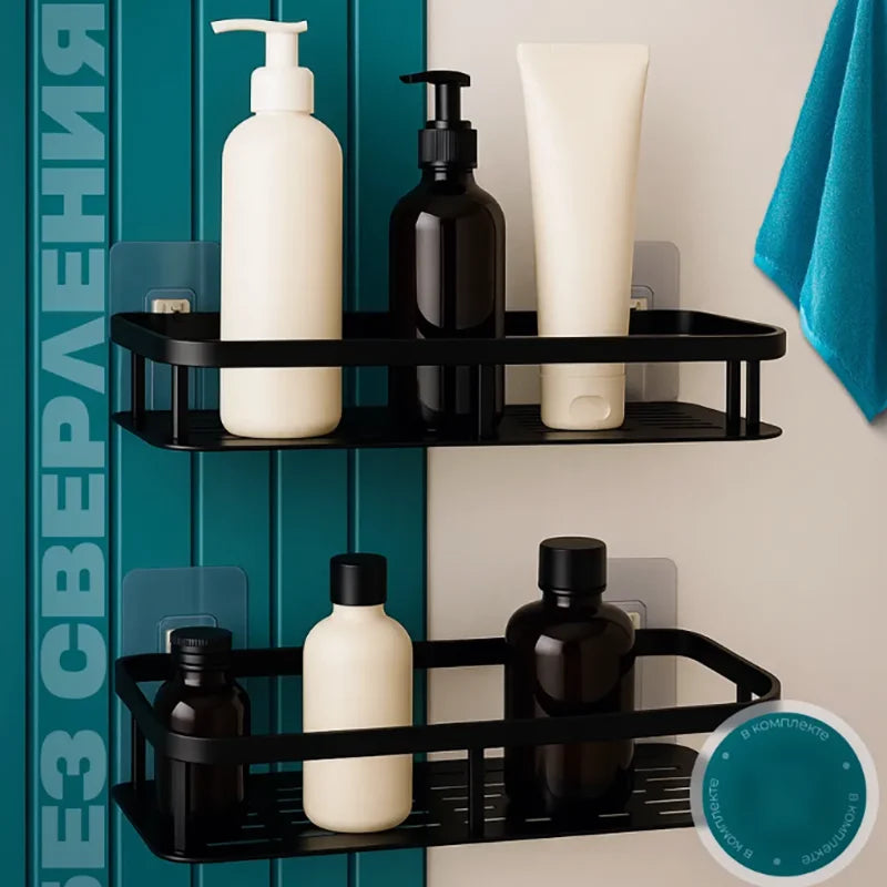 Wall mounted shower shampoo rack bathroom rack towel rack diamond free stand tripod wall hanging corner rectangular stand