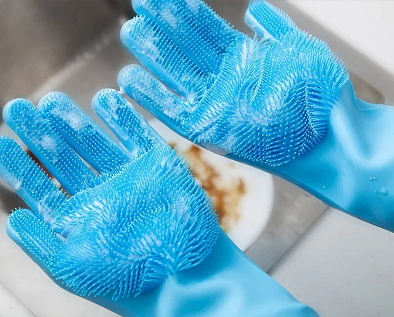 Pet Grooming Bathing Gloves Dog Cat Bathing Shampoo Scrubber Magic Massaging Cleaning Cleanner Sponge Silicon Hair Removal Glove