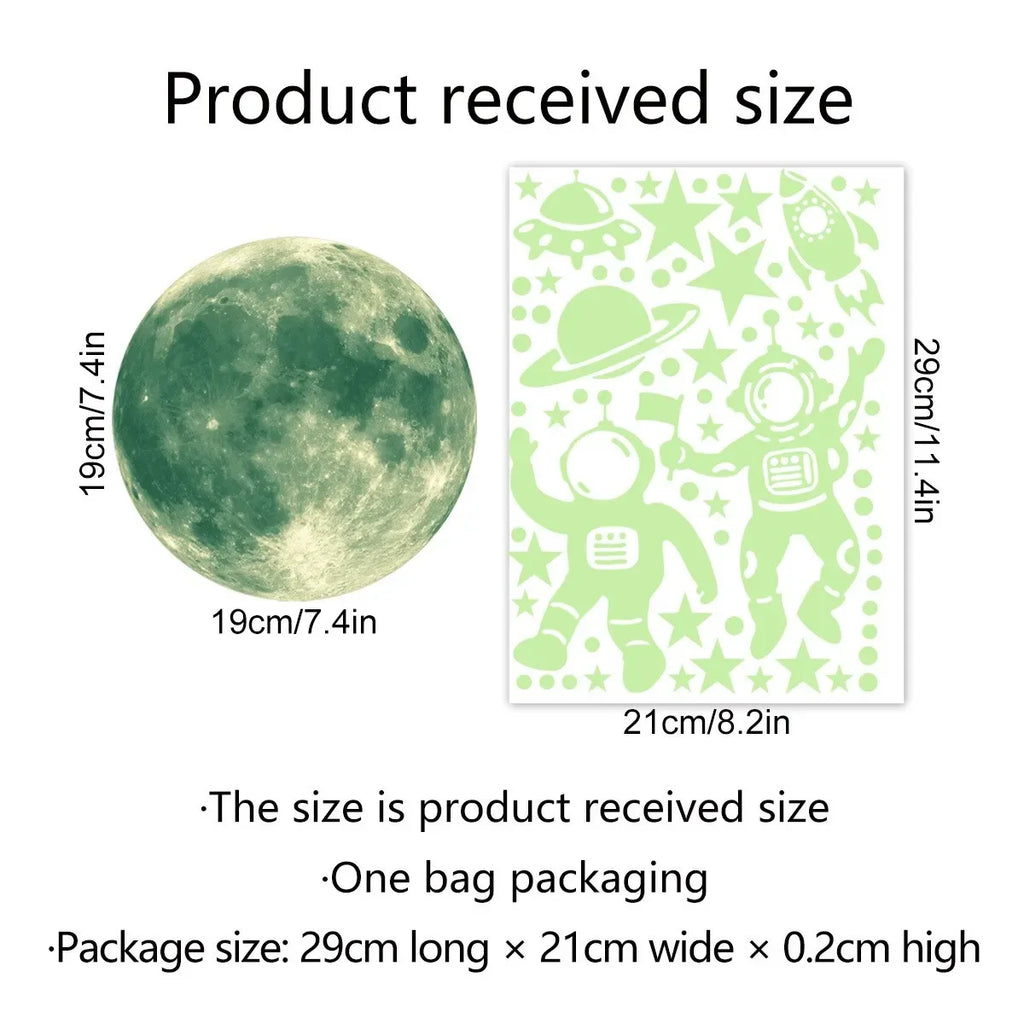 Luminous Moon Stars Wall Stickers for Kids Room Bedroom Decor Glow in The Dark Earth Wall Decals Noctilucent Stickers Home Decor