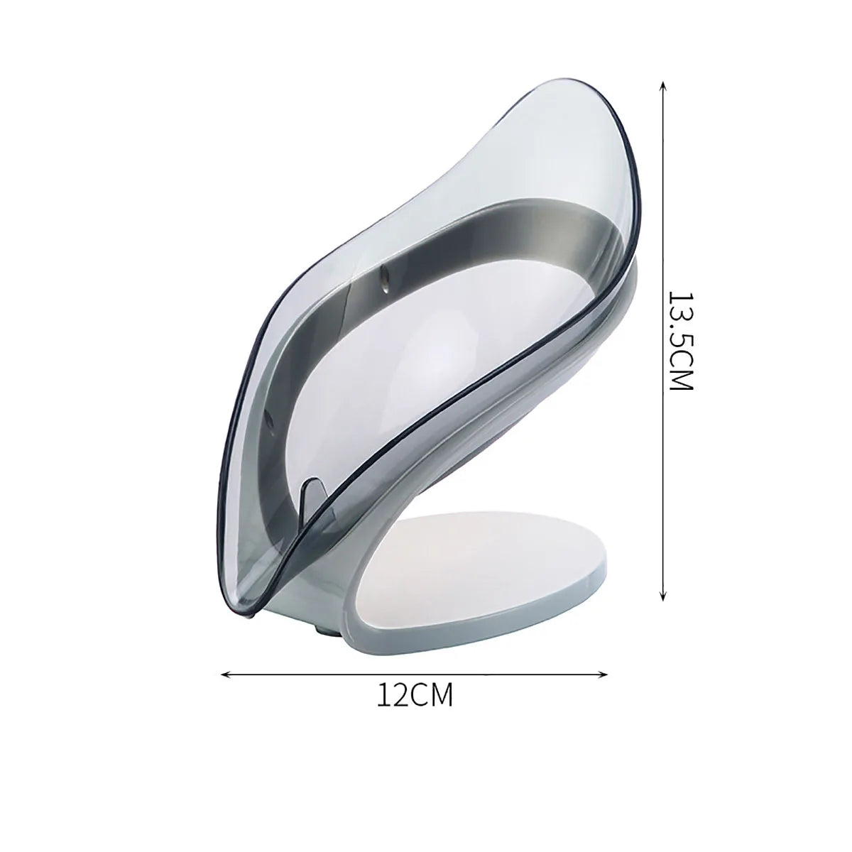 Multifunctional Drainage Soap Dish with Detachable Base, ABS + PS + Silicone, Grey/Blue, for Bathroom & Kitchen