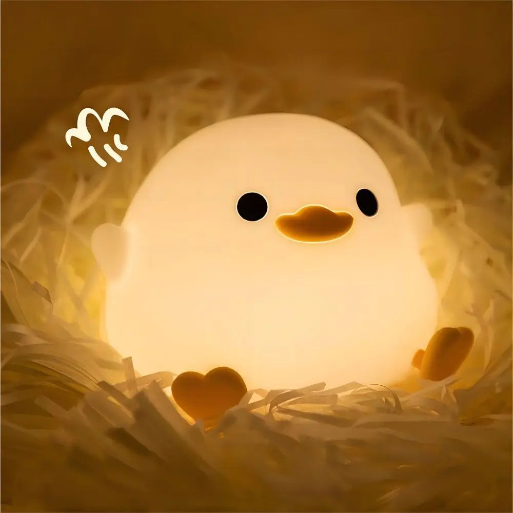 Cute Silicone Penguin Night Light Rechargeable Timing Sea Otter Sleeping Night Lamp Touch Control Beside Lamp for Nursery Room