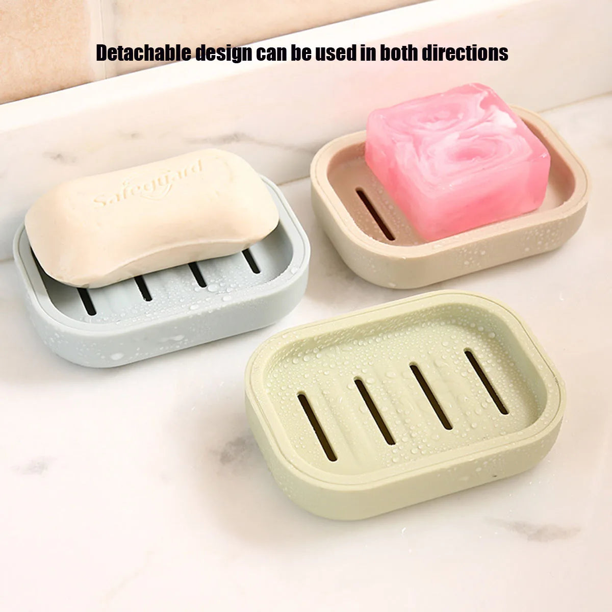 Portable Double-Layer Soap Dish with Drainage Cover Square Plastic Storage Box for Bathroom & Travel Use ﻿
