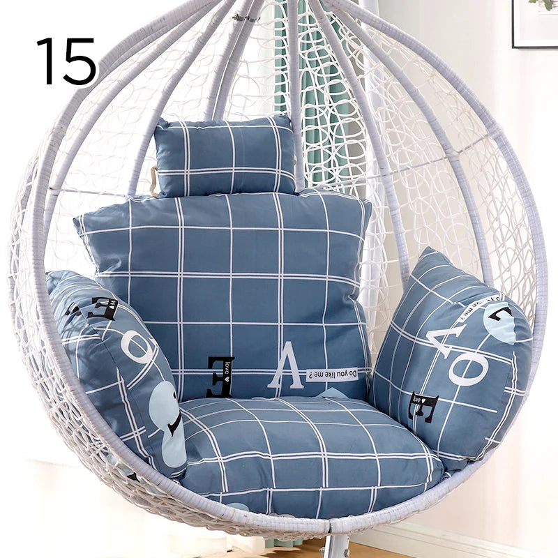 Unfilled S/L Swing Hanging Egg Swing Basket Seat Chair Cushion Cover Round Detachable Pillowcase for Home Patio Living Rooms