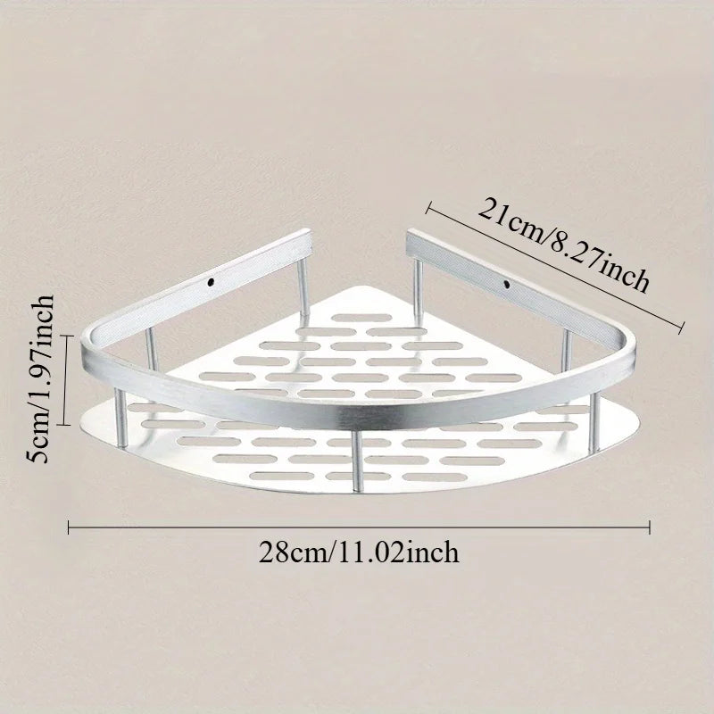 Stainless Steel Tension Mounted Shower Caddy, Wall Corner Shelf for Bathroom Storage,Organizer for Toiletries and Accessories