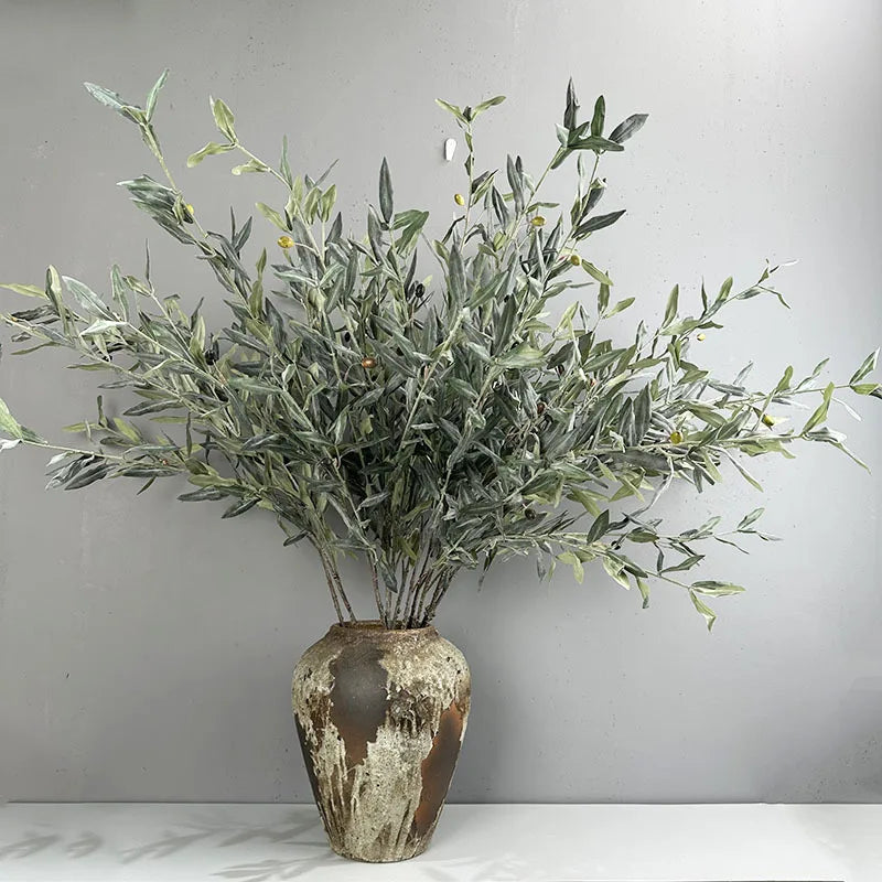 Lifelike Olive Branch Artificial Plants for Home Wedding Party Decoration Arch Flower Arrangement Fake Berry Room Vase Pants