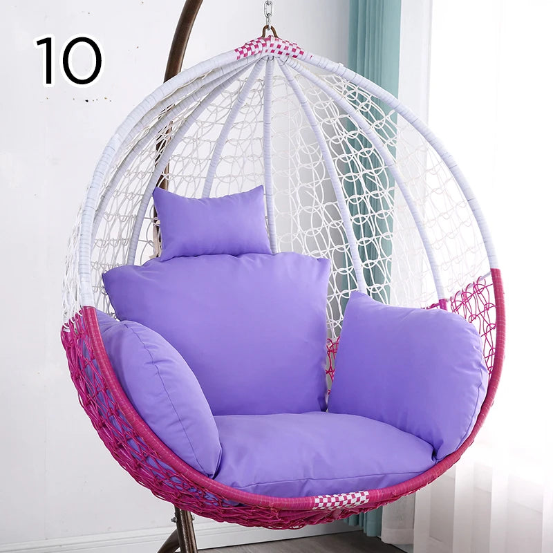 Unfilled S/L Swing Hanging Egg Swing Basket Seat Chair Cushion Cover Round Detachable Pillowcase for Home Patio Living Rooms