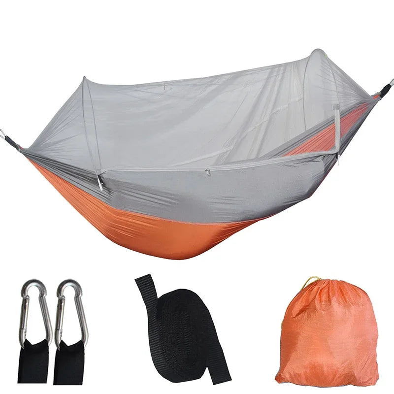 2 Person Outdoor Camping Hammock with Mosquito Net Portable Comfortable Sleeping Tent Hammock Outdoor Furniture Bed