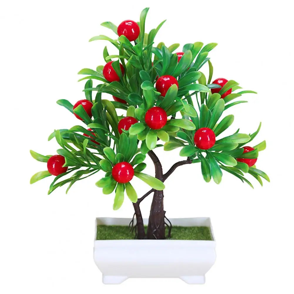 Artificial Orange Bonsai Potted Flower Home Office Garden Decor Peach pepper Tree Artificial Fruit Plant Potted Fake Plant Decor