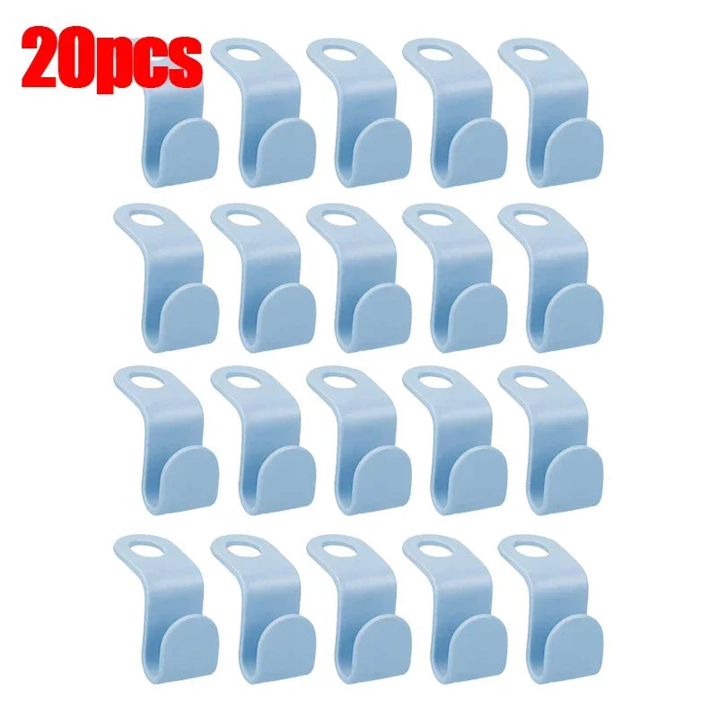 50/5Pcs Clothes Hanger Hooks Space Saving Closet Connector Hook Cascading Hanger Plastic Extender Clips Wardrobe Coat Organizer