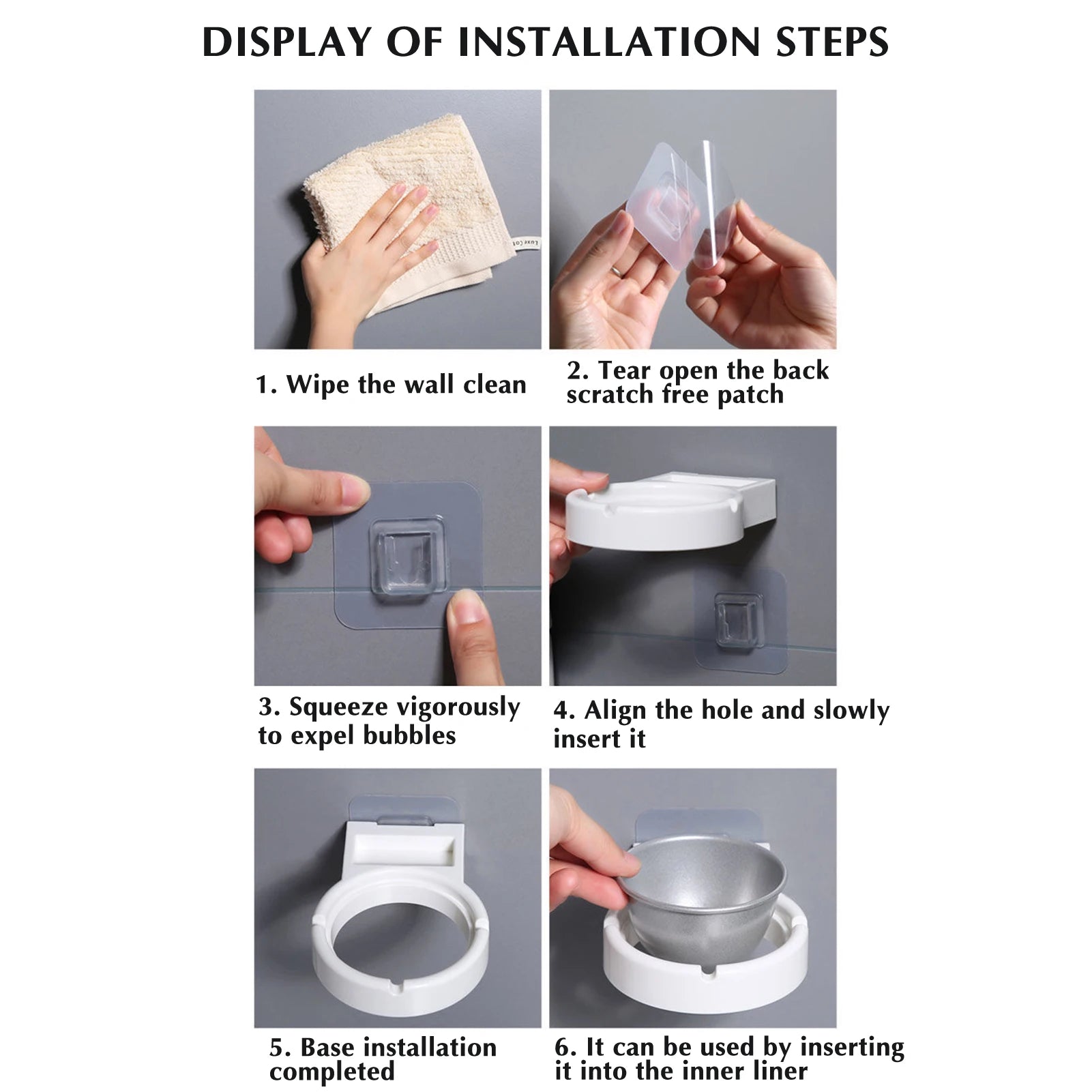 Wall Mounted Ashtray Indoor Stainless Steel Liner Ashtray Toilet Dedicated Outdoor Ash Tray For Home Toilet Storage Supplies