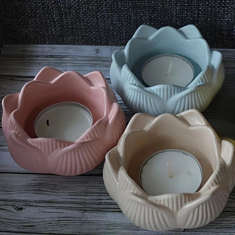 1pc DIY Lotus Flower Silicone Resin Molds For Making Candle Holder/Tea Light Holder/Jewelry Box Silicone Molds