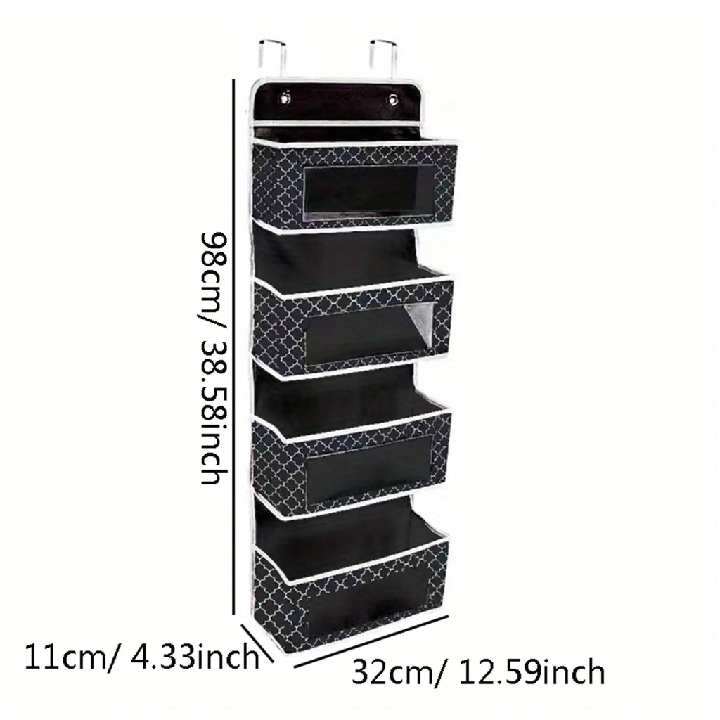 1 PC Non-Woven Fabric, 6-Layer Detachable, Divided Into 2 Hanging Storage Door Devices With Hooks, Anti Swinging Dormitory