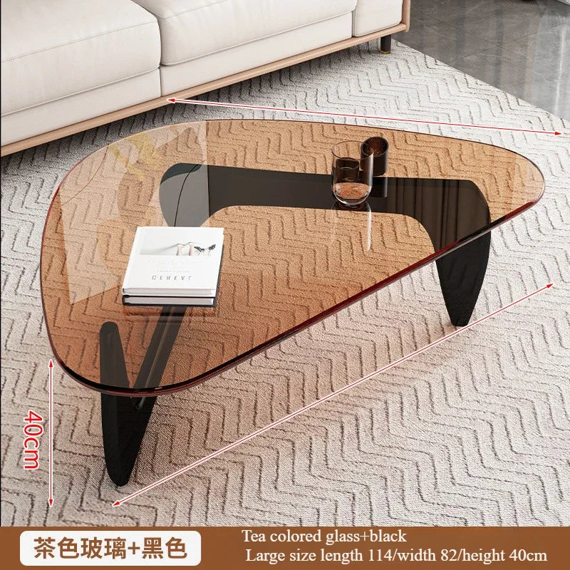 Modern Minimalist Creative Coffee Table for Small Households,Living Rooms,Tempered Glass Tea Table,Internet Famous Tea Table