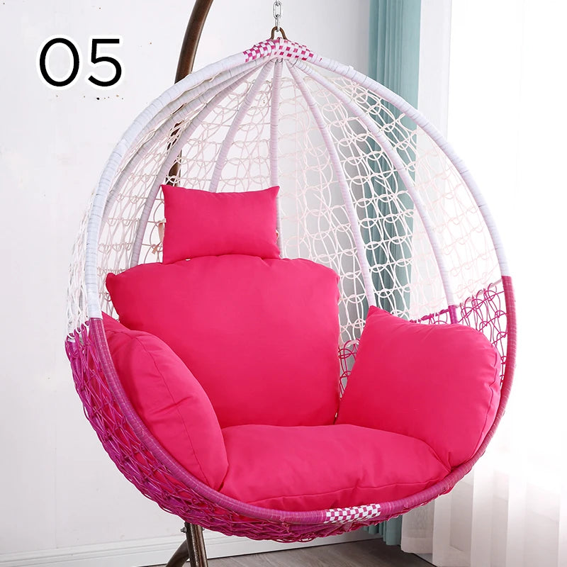 Unfilled S/L Swing Hanging Egg Swing Basket Seat Chair Cushion Cover Round Detachable Pillowcase for Home Patio Living Rooms