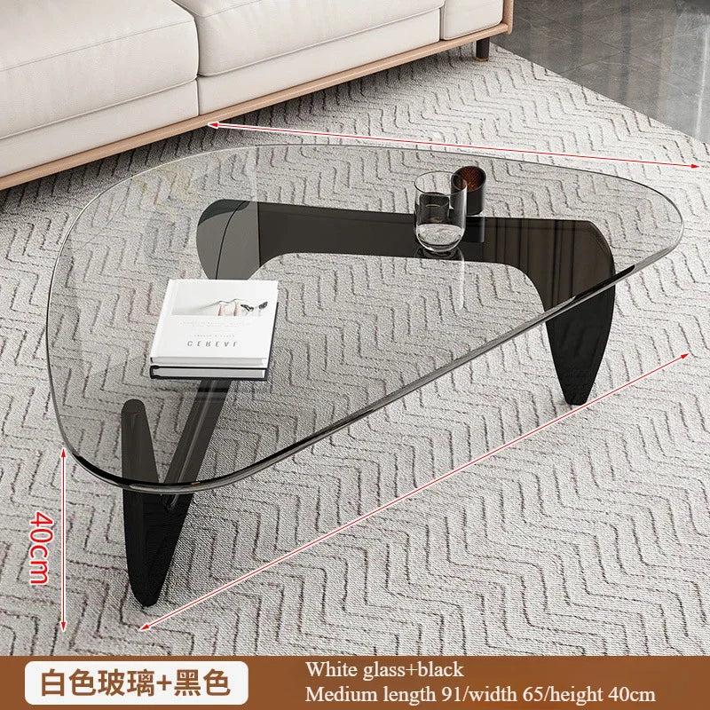 Modern Minimalist Creative Coffee Table for Small Households,Living Rooms,Tempered Glass Tea Table,Internet Famous Tea Table