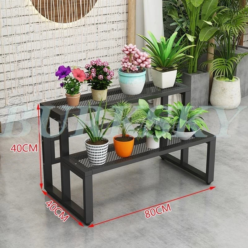 Flower Stand Plant Stand 2/3/4Tier Flower Shelf Planter Rack Storage Organizer Display Indoor Garden Balcony Floor-standing Rack