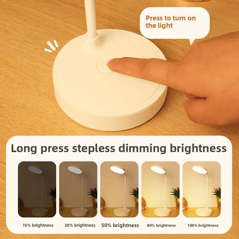 2 Pack LED Desk Lamps, Portable Table Lamp with USB, 3 Brightness, Eye Protection, Touch Control for Bedroom or Office