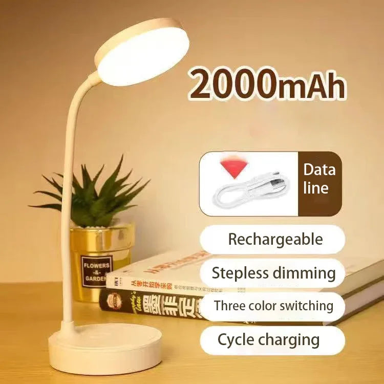 2 Pack LED Desk Lamps, Portable Table Lamp with USB, 3 Brightness, Eye Protection, Touch Control for Bedroom or Office