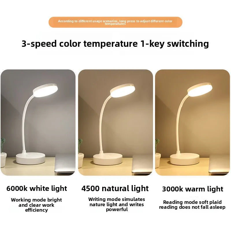 2 Pack LED Desk Lamps, Portable Table Lamp with USB, 3 Brightness, Eye Protection, Touch Control for Bedroom or Office