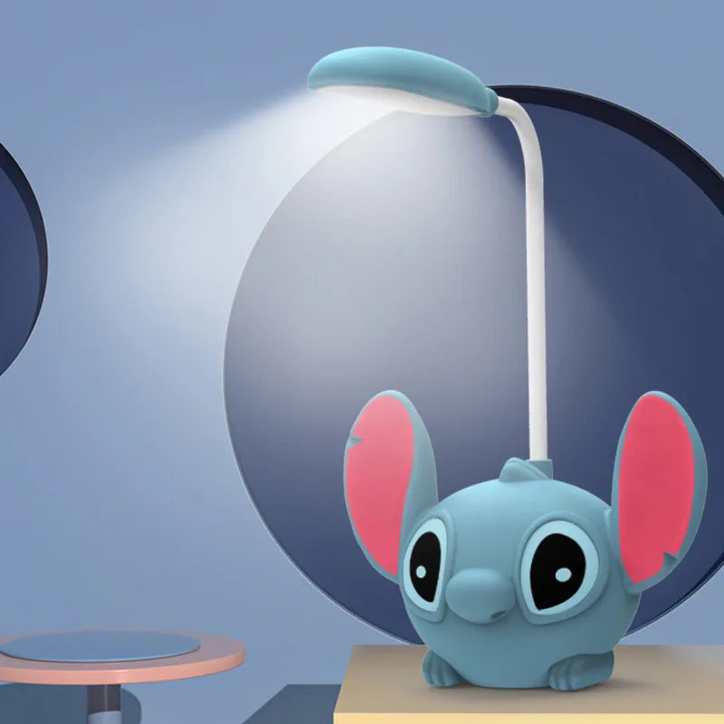 Disney Stitch Led Nightlight Anime Cutoon Desk Lamp Foldable Sharpener Eye Protection Desk Lamp Usb Charging Kid Christmas Gift