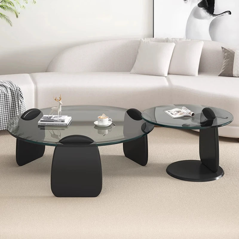 Round Center Table Glass Aesthetic Room Furniture Corner Tables Side Home Coffee Living Low Hospitality Tisch Hall Luxury