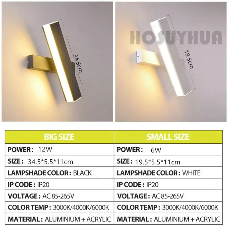 Nordic Desing Long Wall Lamp Modern Led Wall light For Living Room Bedroom LED Bedside Lamp Home Decor Wall Sconces Lights Lamps