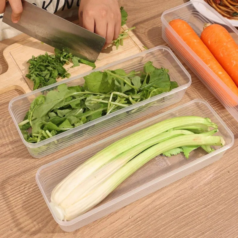 1/5PCS Refrigerator Storage Boxes Scallions Fresh Box Food Container Cold Storage Crisper Sealed Fridge Organiser with Lid Jars
