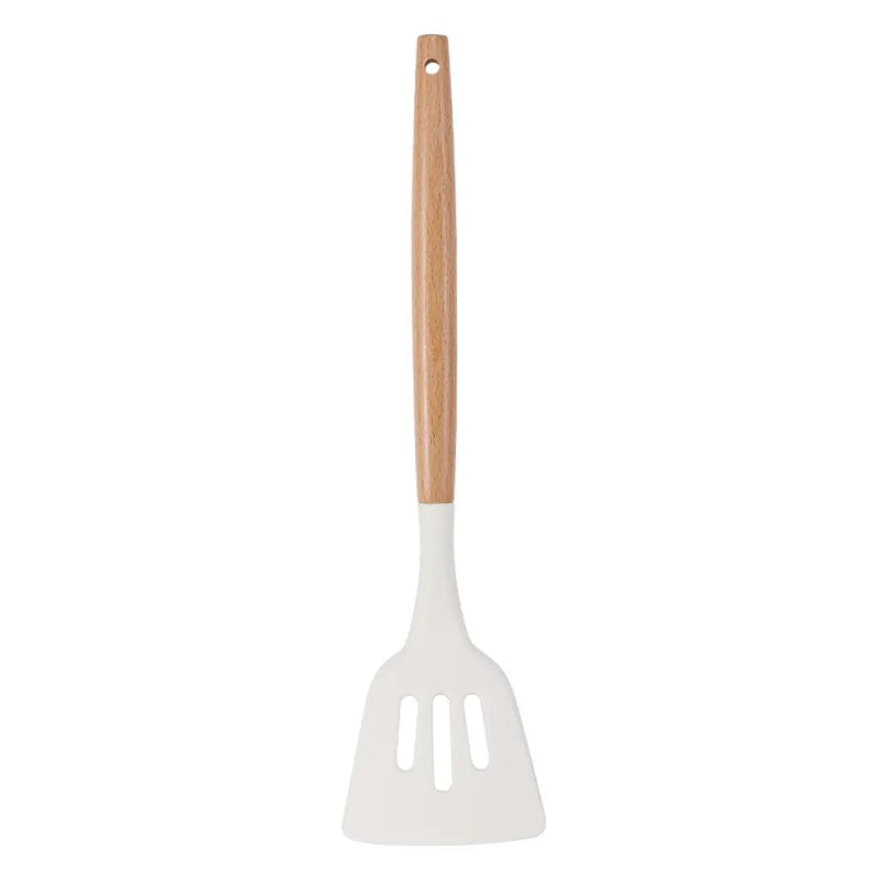 Silicone Kitchen Tools Wooden Handle Tongs Spatula Spoon Brush Whisk Kitchen Cooking Utensils Kitchen Gadgets Accessories