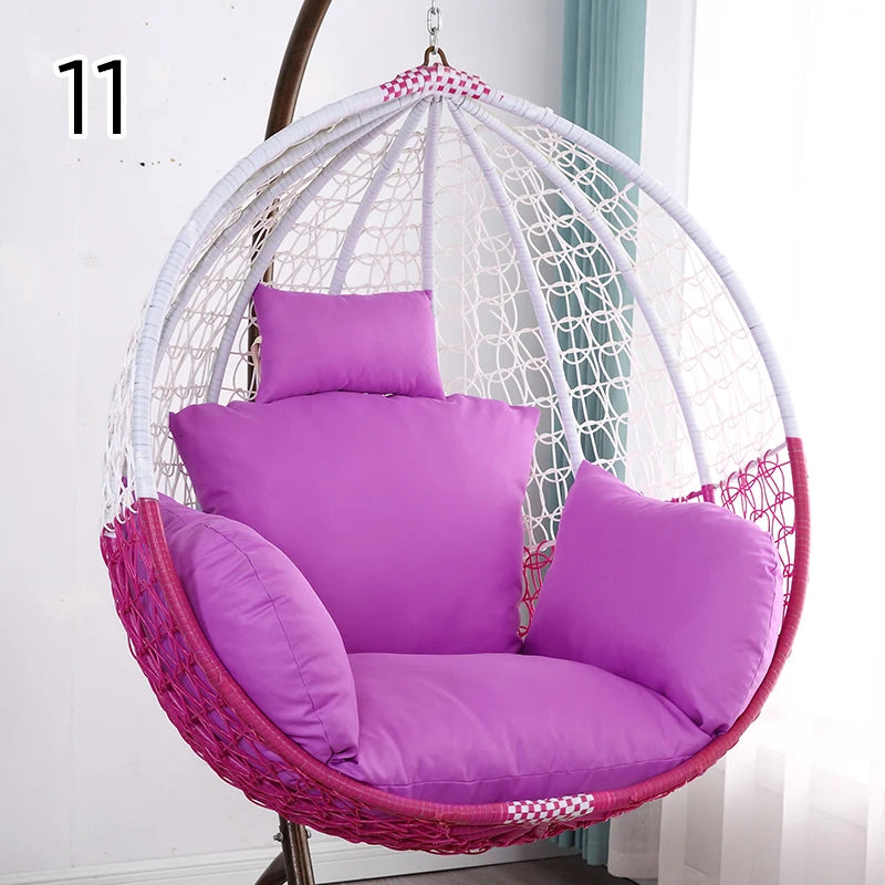 Unfilled S/L Swing Hanging Egg Swing Basket Seat Chair Cushion Cover Round Detachable Pillowcase for Home Patio Living Rooms