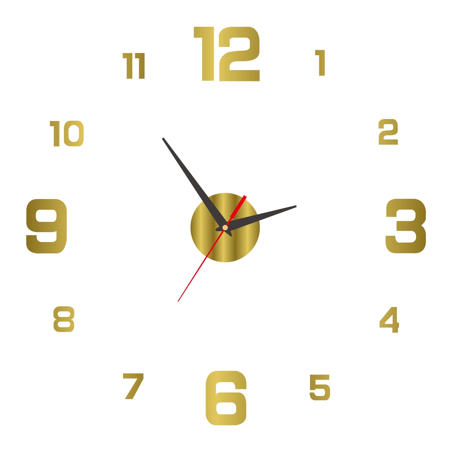 Creative minimalist glowing clock no-drill frameless silent hanging clock living room bedroom wall sticker decoration clock