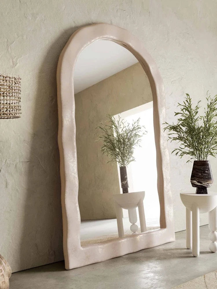 French Luxury Full-length Mirror Creative Undulating Frame Mirror Modern Home Decoration European Style HD Mirror Size 60x160cm