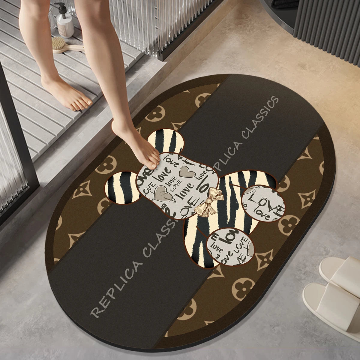 Soft diatom mud bathroom non-slip floor mat, quick-drying foot mat at the door of the bathroom, toilet toilet rug