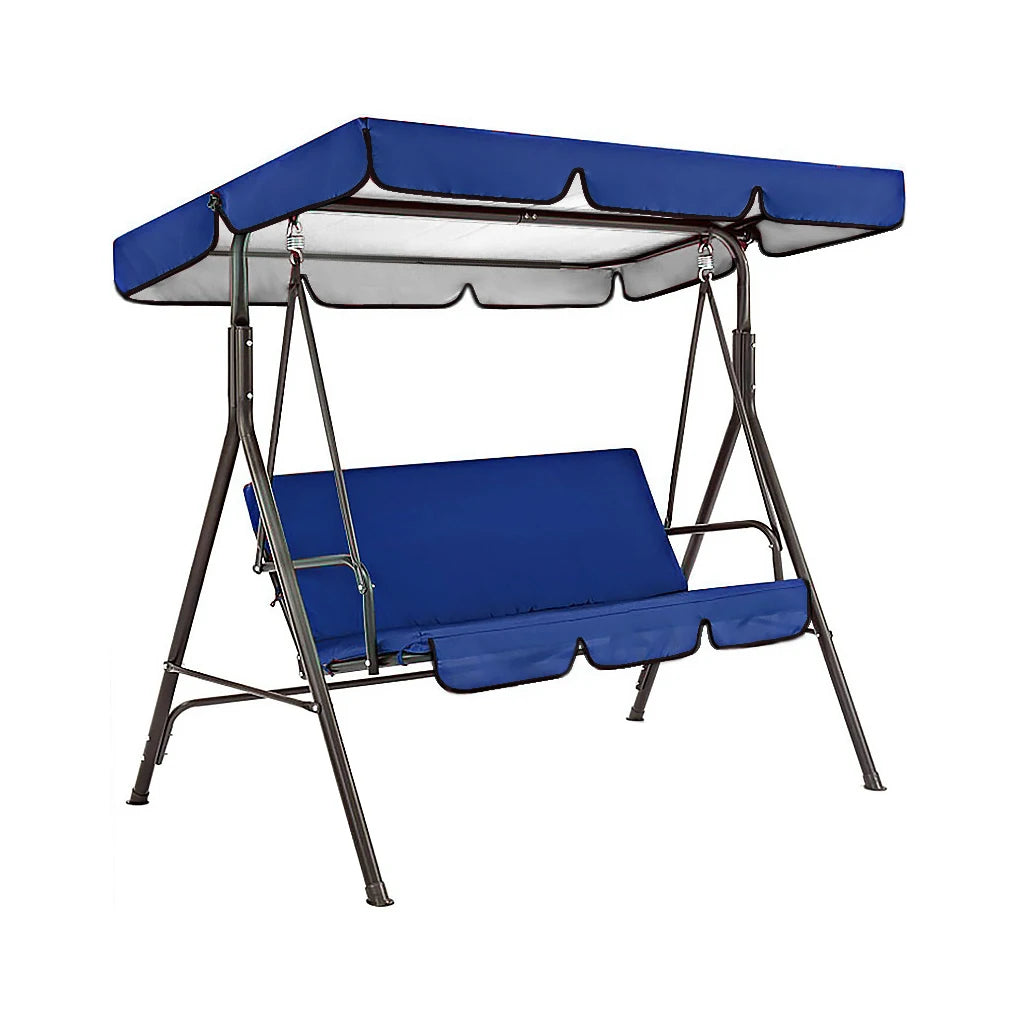 2PCS 210D Coating Uv-Resistant Waterproof Garden Chairs Patio Swing Cover Set Swing Canopy Seat Top Awning 190*132*15cm