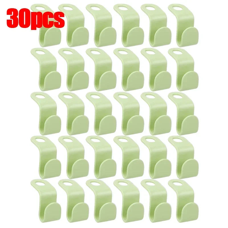 50/5Pcs Clothes Hanger Hooks Space Saving Closet Connector Hook Cascading Hanger Plastic Extender Clips Wardrobe Coat Organizer