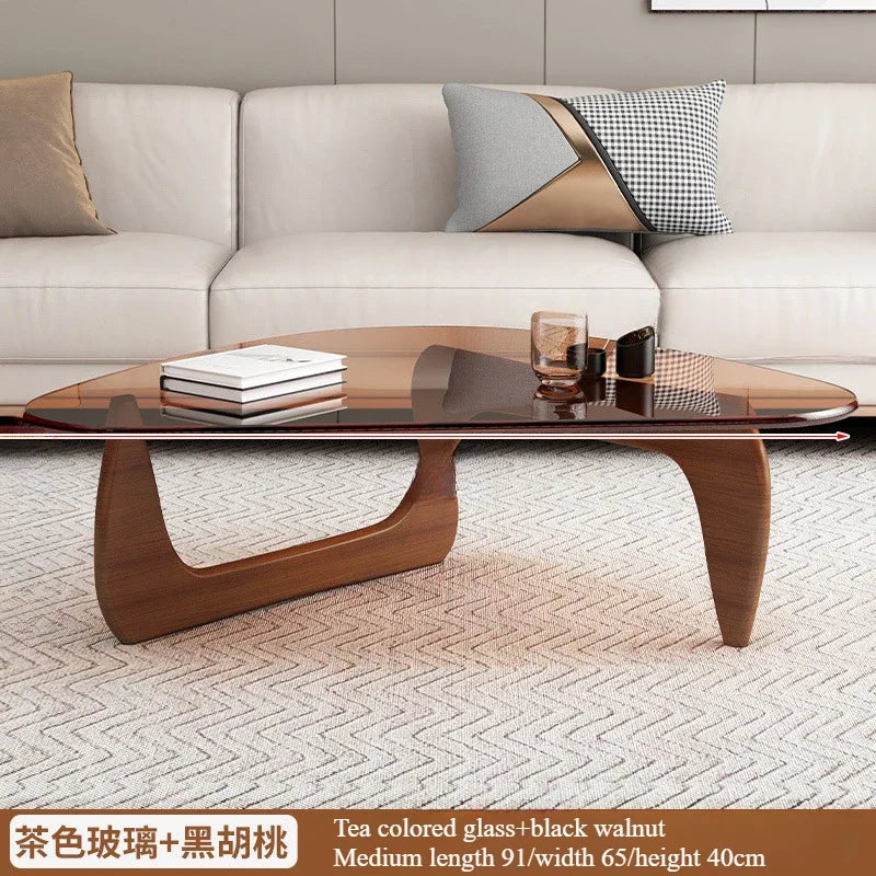 Modern Minimalist Creative Coffee Table for Small Households,Living Rooms,Tempered Glass Tea Table,Internet Famous Tea Table