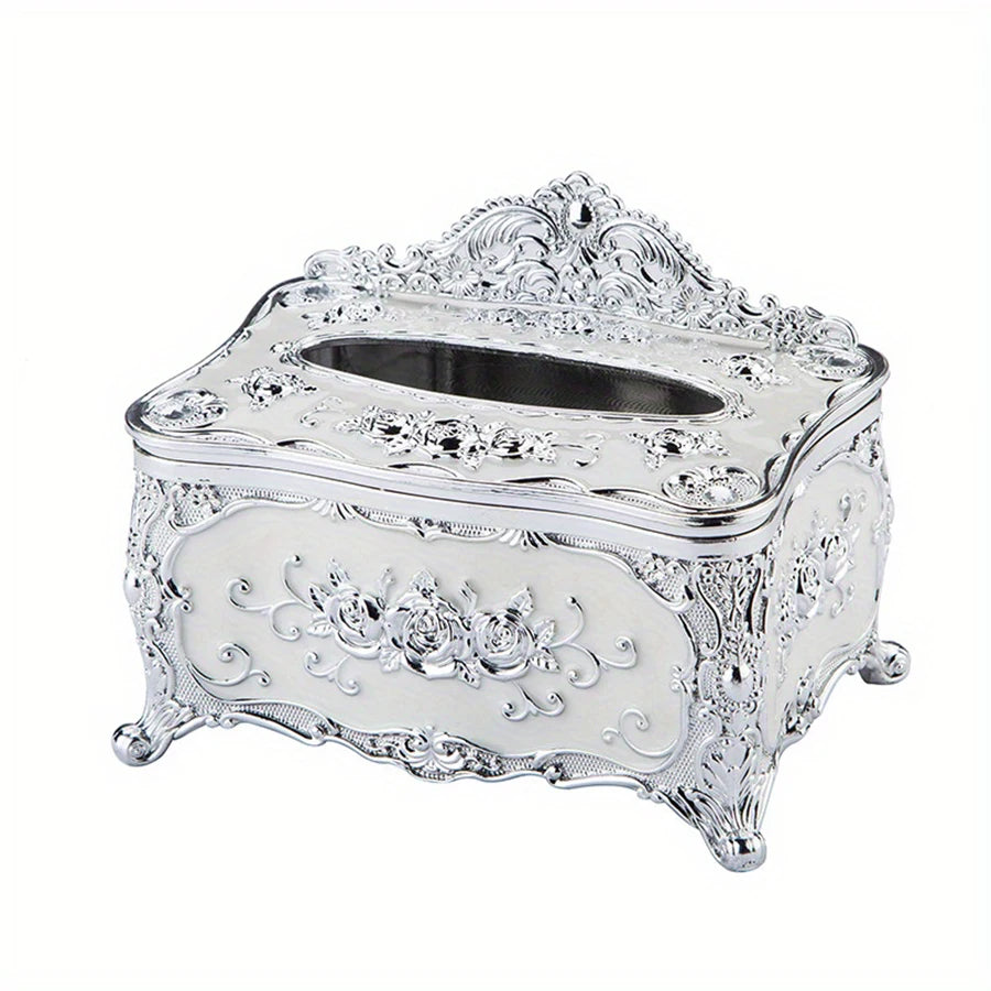 European Style Tissue box, High-end Hotel Restaurant Napkin Extraction Box, Living Room Desktop Paper Extraction Storage Box