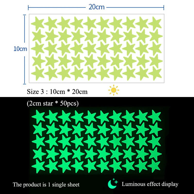 Luminous Stars Wall Stickers Kids Room Decoration Self-adhesive Decals Bedroom Background Home Decor Glow In The Dark Wallpaper