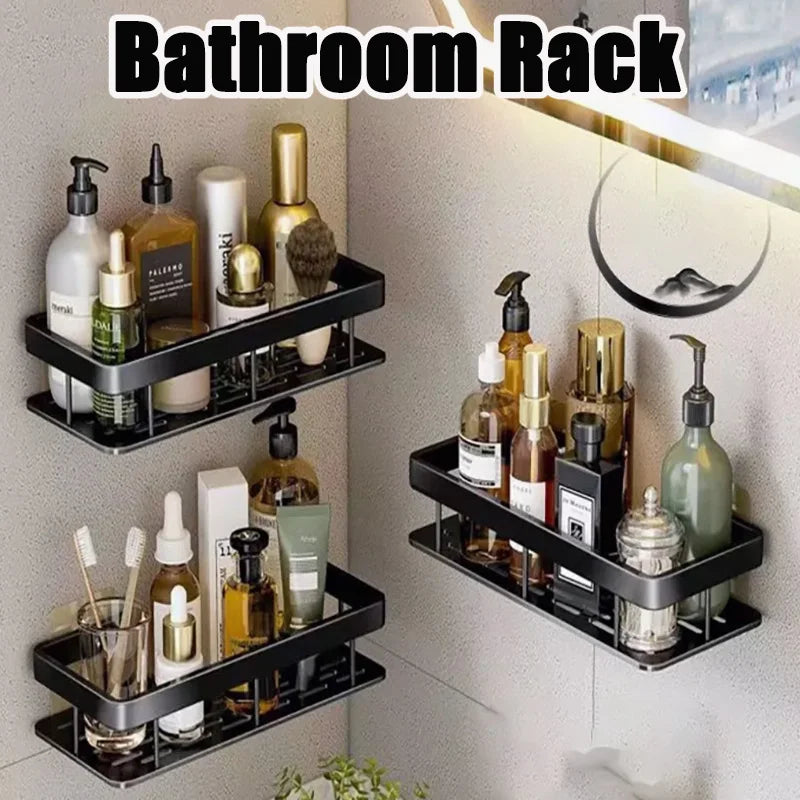 Wall mounted shower shampoo rack bathroom rack towel rack diamond free stand tripod wall hanging corner rectangular stand