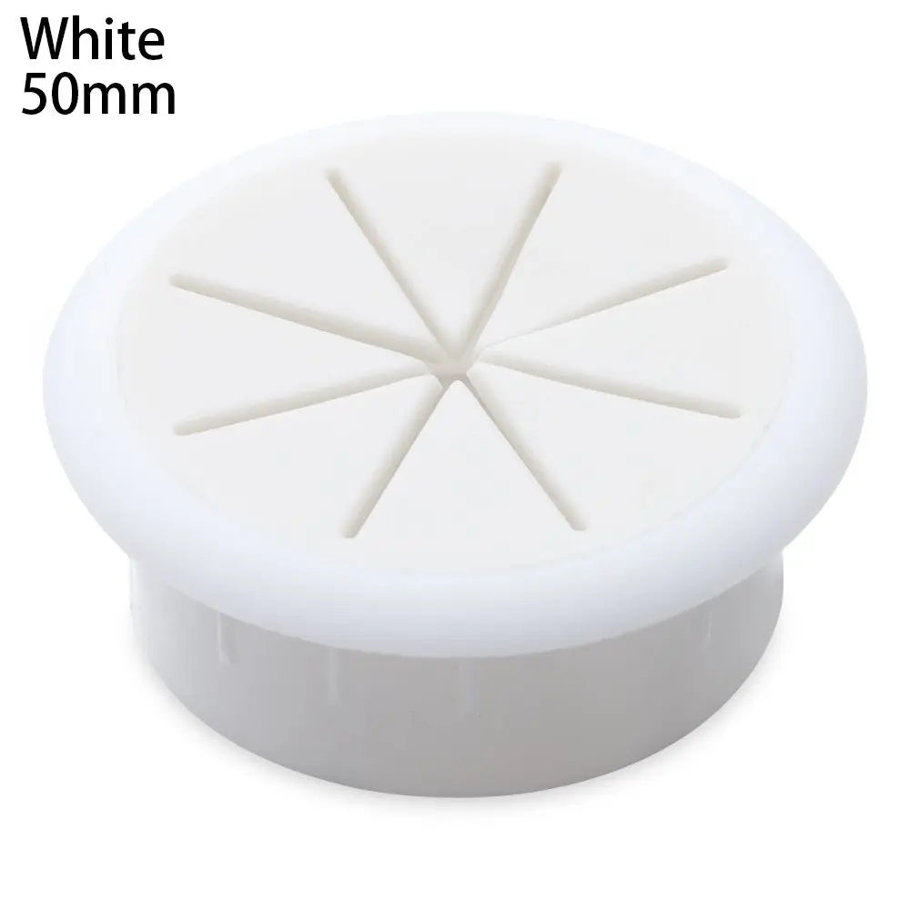 50/60MM Desk Cord Grommet Wire Hole Cover Line Outlet Port Threading Box Cover Cable Passing Box Office Table Cable Organizer