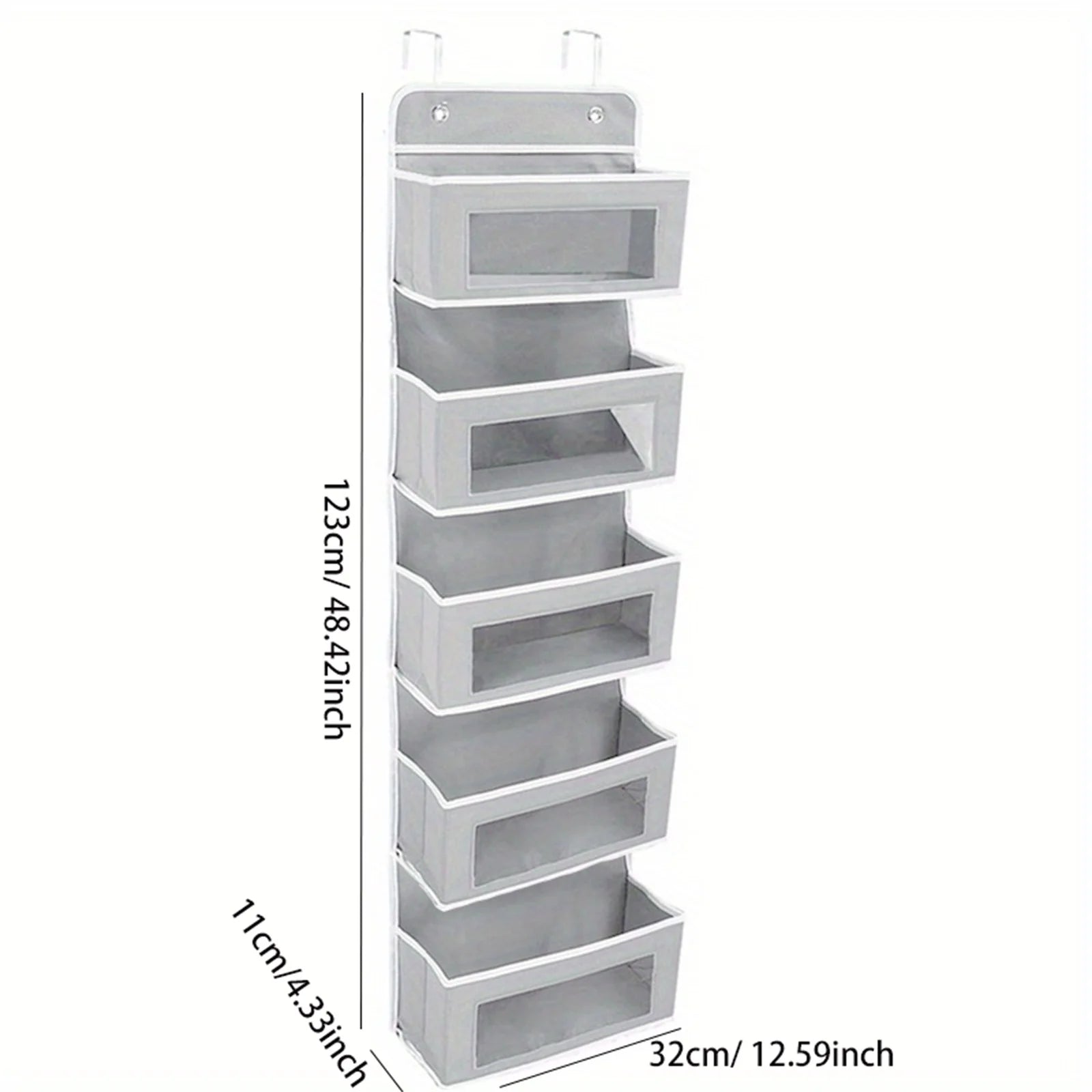 1 PC Non-Woven Fabric, 6-Layer Detachable, Divided Into 2 Hanging Storage Door Devices With Hooks, Anti Swinging Dormitory
