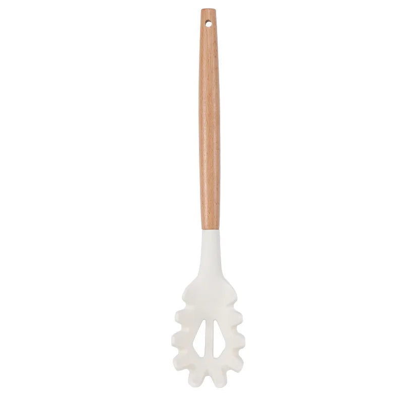 Silicone Kitchen Tools Wooden Handle Tongs Spatula Spoon Brush Whisk Kitchen Cooking Utensils Kitchen Gadgets Accessories
