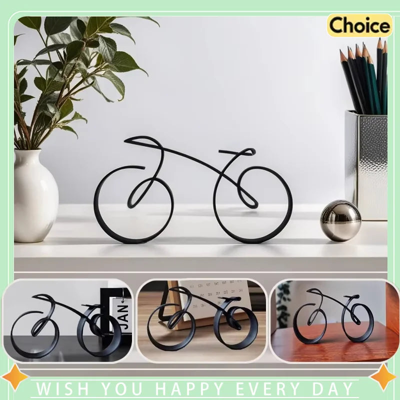 Geometric Bike Wall Art Modern Line Design Cycling Theme Home Office Decor Plastic Sculpture Gift for Cyclists Abstract Creative
