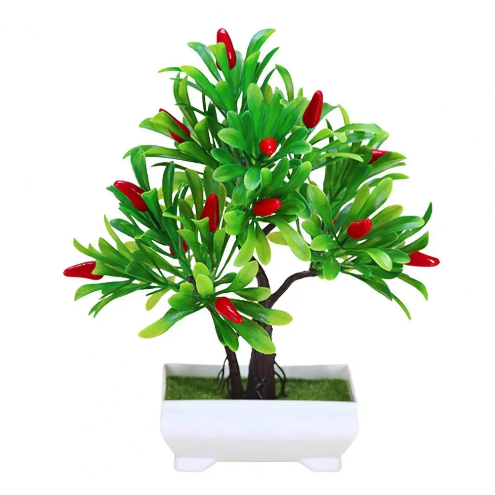 Artificial Orange Bonsai Potted Flower Home Office Garden Decor Peach pepper Tree Artificial Fruit Plant Potted Fake Plant Decor